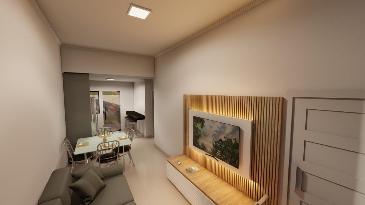 Fachada de casa do Residencial Vila Marly com revestimento em pedra natural